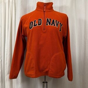 Old Navy orange fleece 1/4 zip sweatshirt